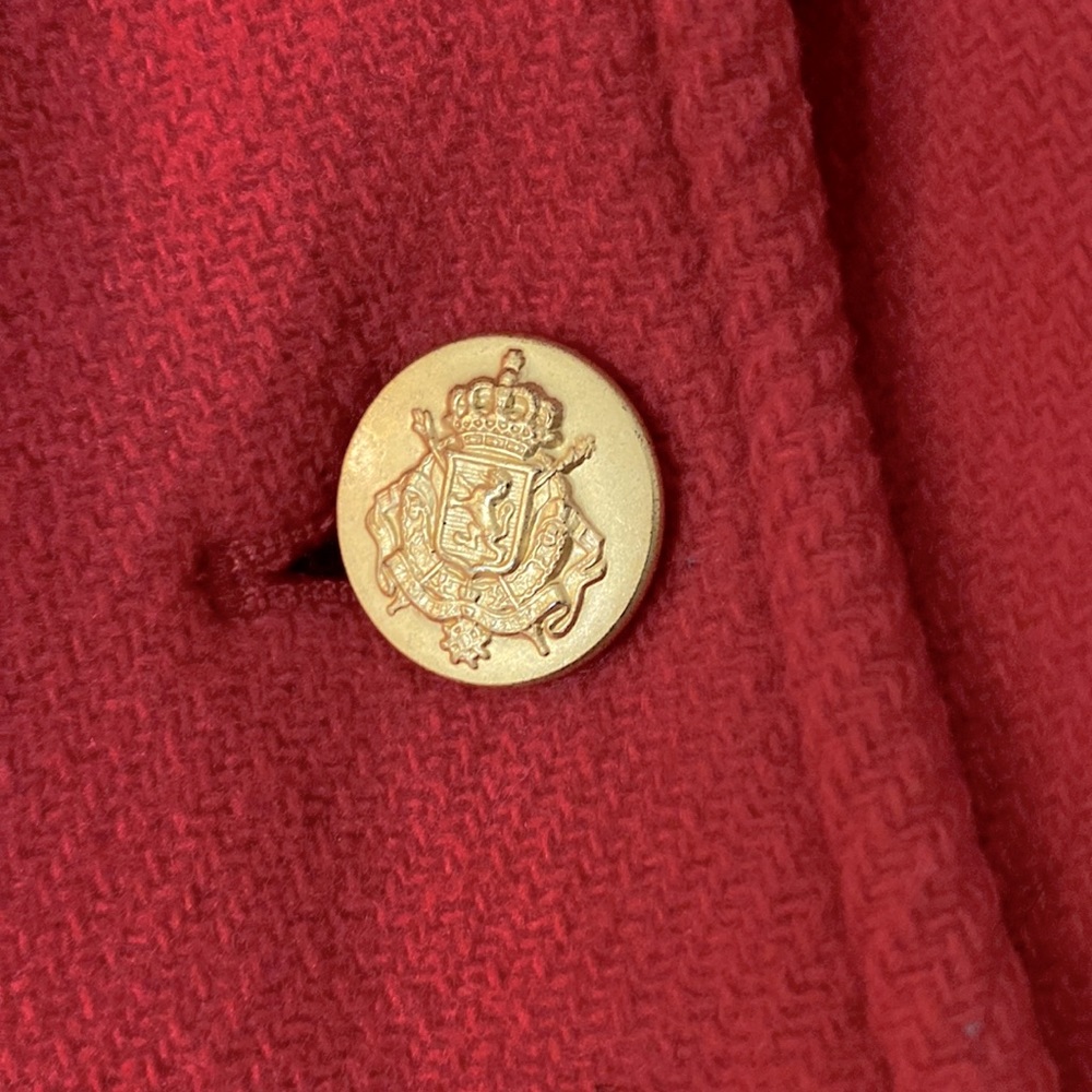 J Crew Women’s Red Pea Coat Stadium Cloth Nello Gori - Picture 9 of 9
